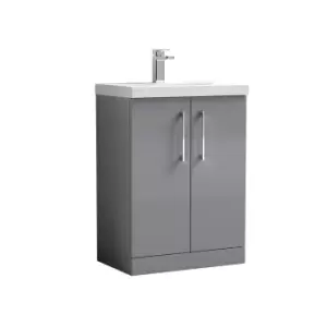 Nuie Arno 600mm Floor Standing 2 Door Vanity & Basin 1 Cloud Grey