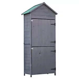 OutSunny Wooden Garden Shed Outdoors Water proof Grey 890 mm x 500 mm x 1900 mm