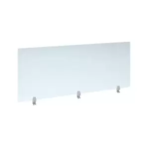 Straight high desktop acrylic screen with white brackets 1800mm x 700mm