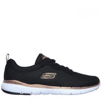 Skechers Flex Appeal 3 Trainers Ladies - Black/Gold