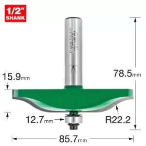 Trend CRAFTPRO Ogee Panel Mould Bearing Guided Router Cutter 85.7mm 15.9mm 1/2"