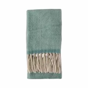 Crossland Grove Wool Throw Duck Egg 1300x1700mm