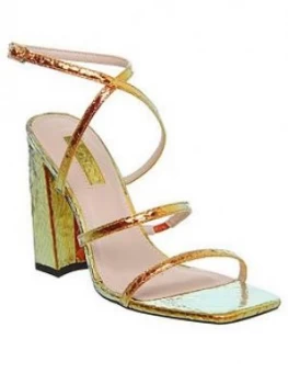 OFFICE Hasty Heeled Sandals - Gold, Size 7, Women