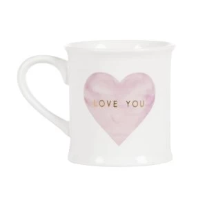 Sass & Belle Love You Pastel Pink Heart Mug