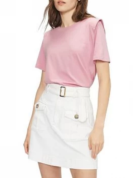 Ted Baker Klaaraa Structured Shoulder T-Shirt - Dusky Pink , Dusky Pink, Size 4=14, Women