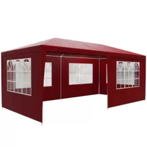 Gazebo Rimini Red 3x6m incl. Side Panels