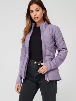 Barbour International Grainger Quilted Zip-through Sweat - Lilac, Purple, Size 16, Women