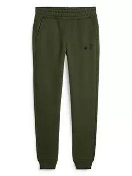 Puma Boys Essentials Fleece Logo Pants, Khaki, Size 9-10 Years