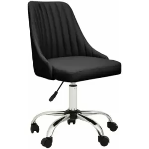 Brent Ribbed Black And Chrome Home Office Chair - Premier Housewares