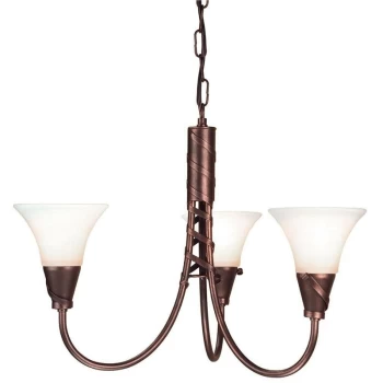 Elstead - Emily - Multi Arm Chandelier 3 Light Copper Finish, E14