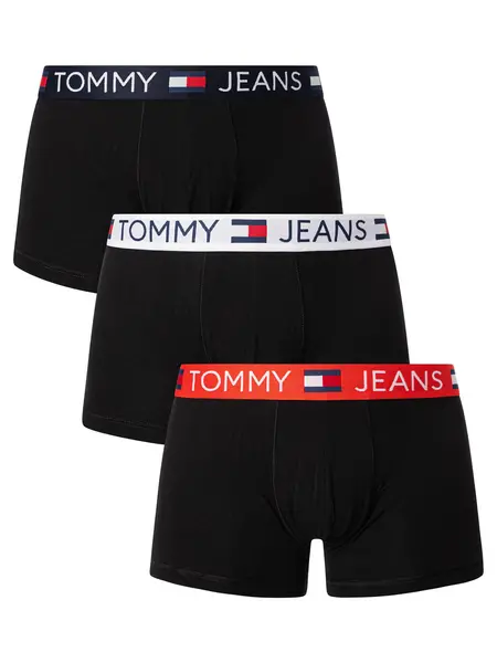 Tommy Jeans 3 Pack Trunks Hot Heat/White/Dark Night Navy M