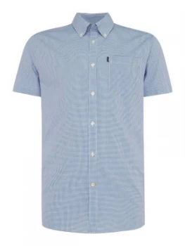 Mens Barbour Barbour Triston Short Sleeve Gingham Shirt Blue