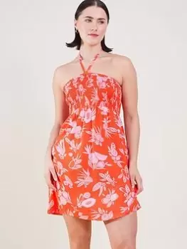 Accessorize Fruity Floral Bandeau Dress, Orange Size M Women