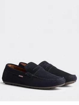 Tommy Hilfiger Classic Suede Driver Loafers - Navy