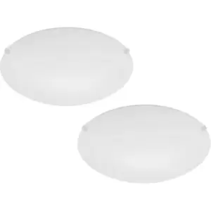 2 PACK Wall Flush Ceiling Light Colour White Shade White Satin Glass E27 1x60W