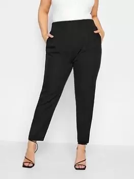 Yours Darted Waist Tapered Trouser - Black, Size 20, Women