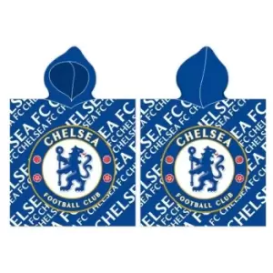 Logo Cotton Hooded Towel (One Size) (Blue/White) - Blue/White - Chelsea Fc