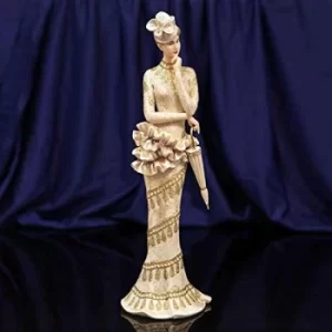 Bolero Collection Lady Figurine in Gold Trimmed Dress 34cm