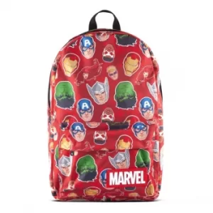 Marvel Comics Characters All-Over Print Backpack- Red/Black