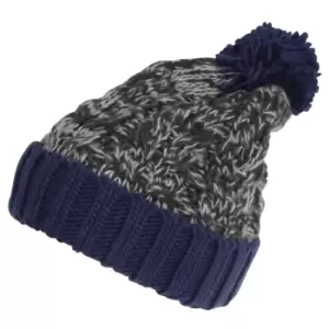 Childrens/Kids Knitted Tassel Bobble Hat (One Size) (Black/Navy)