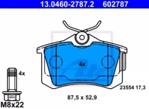 ATE Brake pad set VW,AUDI,SKODA 13.0460-2787.2 5K0698451E,5Q0698451A,5Q0698451M 5K0698451E,5Q0698451A,5Q0698451M