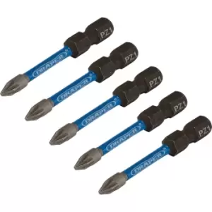 Draper Expert Impact Pozi Screwdriver Bits PZ1 50mm Pack of 5