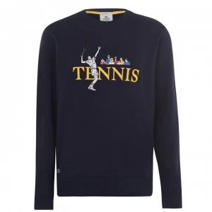 Lacoste L!VE Tennis Crew Sweatshirt - Navy QRN