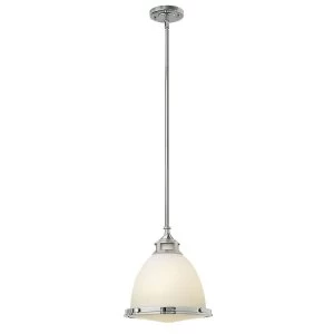 1 Light Medium Dome Ceiling Pendant Chrome, E27