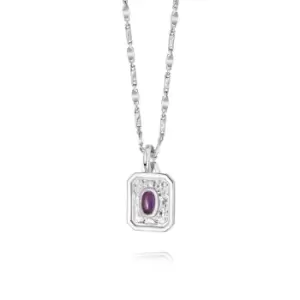 Daisy London February Amethyst Birthstone Necklace Sterling Silver