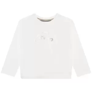 Boss Long Sleeve Signature Logo T-Shirt Junior Girls - White