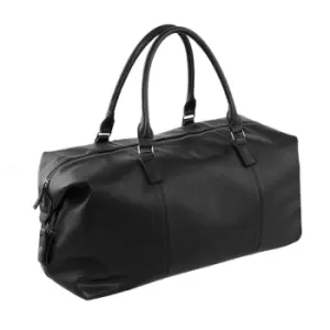 Quadra NuHude Faux Leather Weekender Holdall Bag (Pack of 2) (One Size) (Black)