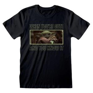 Star Wars - The Mandalorian When You're Cute and You Know It Unisex Medium T-Shirt - Black