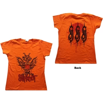 Slipknot - Winged Devil Womens Large T-Shirt - Orange