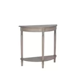 Taupe Pine Wood Half Moon Console Table K/D