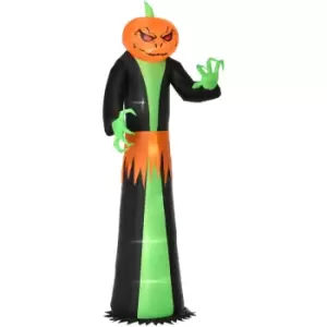 HOMCOM 2.7m Inflatable Halloween Pumpkin with LEDs for Party Decorations