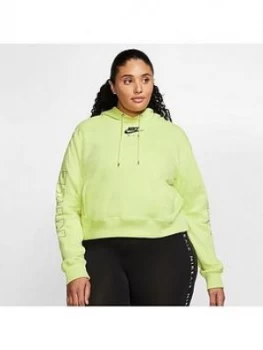 Nike NSW Air Pullover Hoodie (Curve) - Limelight , Limelight, Size 22-24=2X, Women