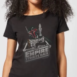 Star Wars Boba Fett Skeleton Womens T-Shirt - Black