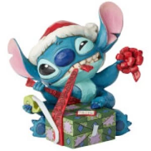 Disney Traditions Bad Wrap (Stitch with Santa Hat Figurine) 13.0cm