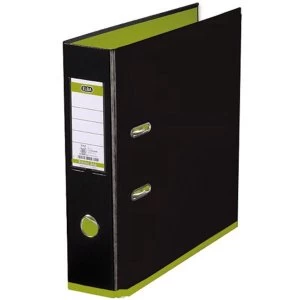 Elba MyColour A4 Lever Arch File Polypropylene 80mm Black/Lime Single