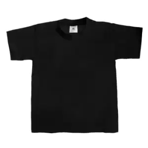 B&C Kids/Childrens Exact 190 Short Sleeved T-Shirt (7-8) (Black)