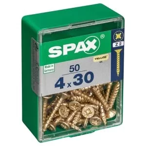 Spax Steel Screw (Dia)4mm (L)30mm, Pack Of 50