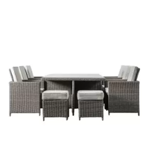 Crossland Grove Louis 10 Seater Cube Dining Set - Grey