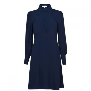 Michael Kors Long Sleeve Satin Mini Dress - MidnghtBlue 409