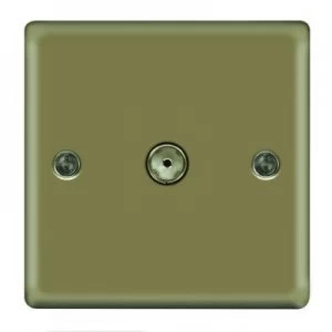 Wickes Single Raised Plate Coaxial Socket - Pearl Nickel