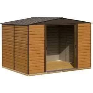 Arrow Woodvale 10X8 Apex Coffee Metal Shed With Floor - Assembly Service Included