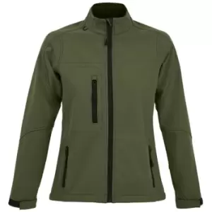 SOLS Womens/Ladies Roxy Soft Shell Jacket (Breathable, Windproof And Water Resistant) (S) (Dark Green)