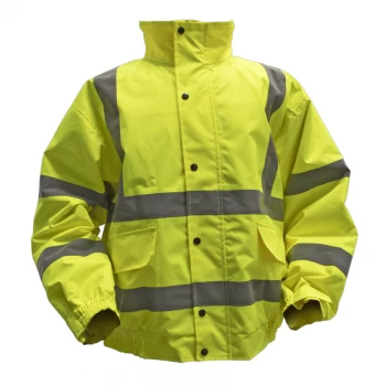 Hi-vis Yellow Jacket with Quilted Lining & Elasticated Waist - Large