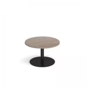 Monza circular coffee table with flat round Black base 800mm -