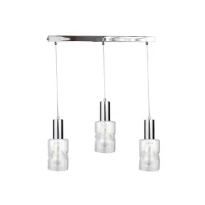 Cross Bar Pendant Ceiling Light Silver, 60cm, 3x E27