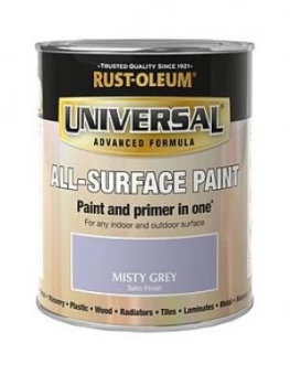 Rust-Oleum Misty Grey Universal Metal And All-Surface Satin Finish Paint - 750Ml